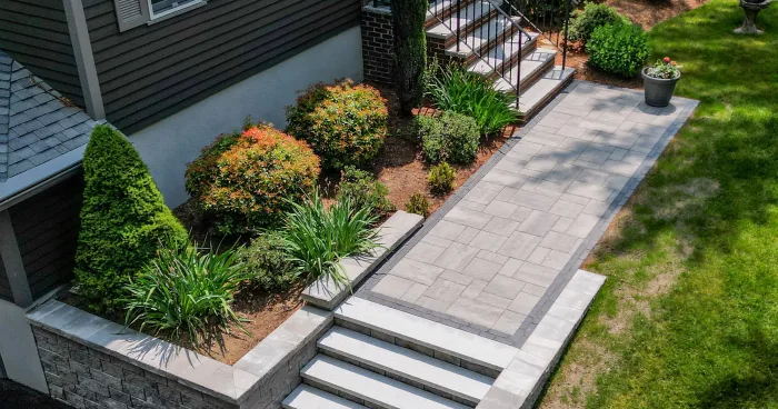Walkway and steps installation
